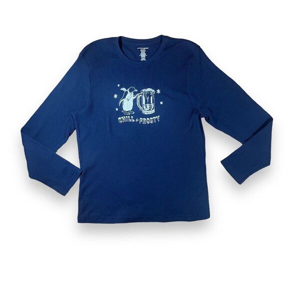 Lucky Brand Chill & Frosty Textured Sleep Shirt Sz M - Picture 1 of 12